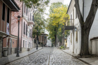 Cobbled streets in the old Town, Plovdiv, Bulgaria