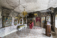 Rock Monastery St. Dimitar Basarbovski dating from the 12th century, UNESCO World Heritage Site, Ivanavo, Bulgaria, Europe
