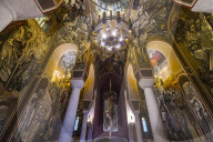 Repainted Ascension Cathedral with modernist style paintings, Veliko Tarnovo, Bulgaria