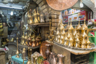 Copper pots for sale, Copper bazar, Baghdad, Iraq