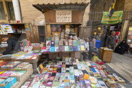 Bookshop in Mutanabbi Street a street filled with books stalls, Baghdad, Iraq
