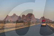 Road leading through southern Chad, Africa