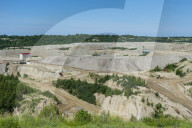 Open pit at the Primorskoye amber mine, Yantarny, Kaliningrad, Russia