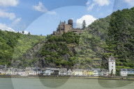 Castle Katz overlooking the Rhine and St. Goar, Unesco world heritage sight Midle Rhine valley, Germany
