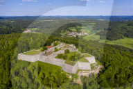 Aerial of Fortress Rothenberg, Franconia, Bavaria, Germany (drone)