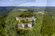 Aerial of Fortress Rothenberg, Franconia, Bavaria, Germany (drone)