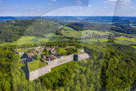 Aerial of Fortress Rothenberg, Franconia, Bavaria, Germany (drone)