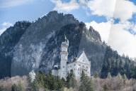 Castle Neuschwanstein, before the Alps, Schwangau Bavaria, Germany