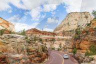 Driving through Zion National Park