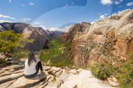 Enjoying the view from Angels Landing