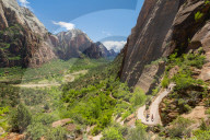 Hikers on the trail to Angels Landing