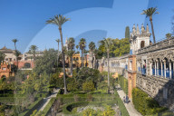 Alcazar Gardens, UNESCO World Heritage Site, Seville, Andalusia, Spain, Europe