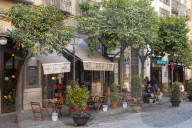 Cobbled streets of Seville, Andalusia, Spain, Europe