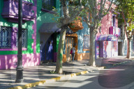 Colourful streets of Bellavista Santiago, Chile, South America