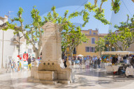 Morning market in Cassis harbour, Provence, France