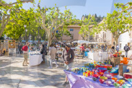 Morning market in Cassis harbour, Provence, France