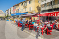 Cafe in Cassis harbour, Provence, France