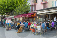 Cafe in Cassis harbour, Provence, France