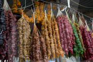 Traditional churchkhela for sale at the market in Kutaisi,Georgia