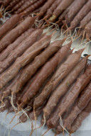Traditional churchkhela for sale at the market place in the town of Signagi,Georgia