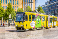 A tram in Helsinki, Uusimaa, Finland, Scandinavia, Europe