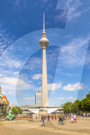 The Berlin Television Tower at Alexanderplatz, Berlin, Germany, Europe