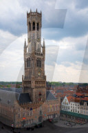 13th century belfry tower on Market (Markt) square, UNESCO World Heritage Site, Bruges, West Flanders, Belgium, Europe