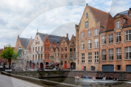 Tourists on boat, Bruges (Brugge), Belgium, Europe