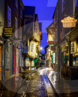 The Shambles at blue hour, York, England, UK