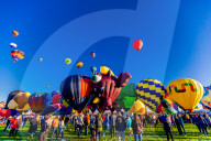 Mass ascension at the Fiesta Hot Air Balloon Festival.