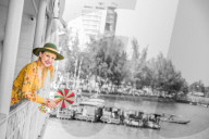 American women tourists aboard the Mekong Princess, as it sails down the Mekong Delta from Cambodia to Vietnam.