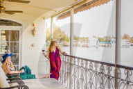 American women tourists aboard the Mekong Princess, as it sails down the Mekong Delta from Cambodia to Vietnam.