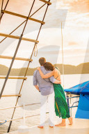 Koror Island, Palau - couple enjoying the sunset on the Palau Siren