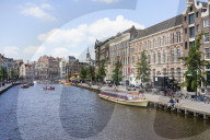 Tourist boats on Rokin, Amsterdam, Nethernads