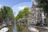 Zuiderkerk church and canal. Amsterdam, Netherlands