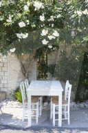 Taverna table and chairs, Gaios, Paxos, Ionian Islands, Greece