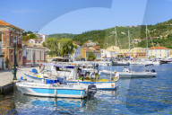 The pretty town of Gaios, the main port and harbour on the island, Paxos, Ionian Islands, Greece