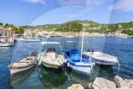 The pretty town of Gaios, the main port and harbour on the island, Paxos, Ionian Islands, Greece