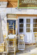 Taverna table and chairs, Gaios, Paxos, Ionian Islands, Greece