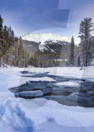 The Sunwapta River which is a tributary of the Athabasca River in jasper National Park, Alberta, Canada.