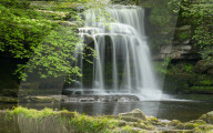 Couldron Force, West Burton Village, Wensleydale, The Yorkshire Dales National Park, England.
