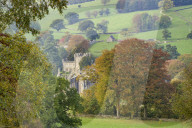Bolton Abbey beside the River Wharfe, Wharfedale, The Yorkshire Dales National Park, England.