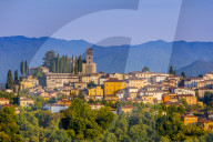 Skyline view of Barga, Garfagnana, Tuscany, Italy, Europe.