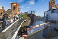 Canal boat, Birmingham Canal Old Line, Birmingham, England, United Kingdom, Europe.