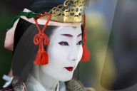 Female samurai Tomoe Gozen, Jidai festival, Kyoto, Japan