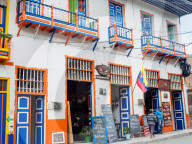 Colorful restaurant, Filandia, Coffee Region, Colombia, South America