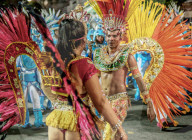 Samba Dancers at the Carnival Parade in Niteroi, State of Rio de Janeiro, Brazil