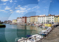 Canal in Venezia Nuova, Livorno, Tuscany, Italy