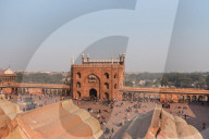 December 2018, View of The Red Fort from Jama Masjid, New Delhi, India