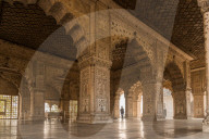 January 2019, A cleaner is mopping the floor at The Red Fort, New Delhi, India